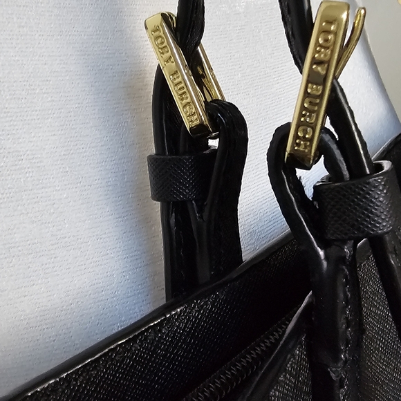 Tory Burch Black Saffiano Leather York Buckle Strap Tote Bag - Picture 13 of 16